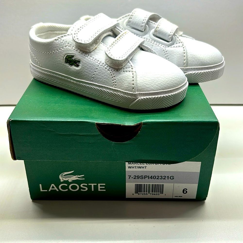 Lacoste Marcel White Sneakers for Toddler 6 Velcro
